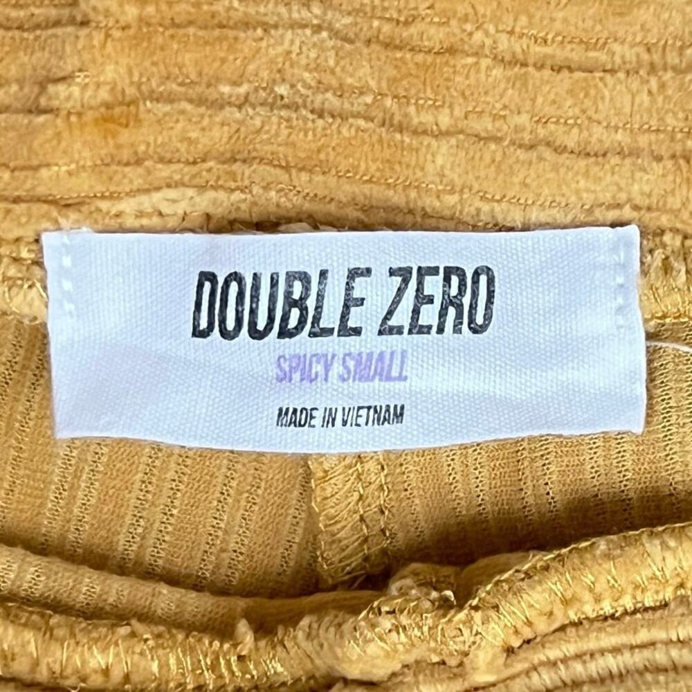 Double Zero High Rise Flare pants Women’s Sz S Mustard Yellow Ribbed Knit Autumn - Picture 6 of 11